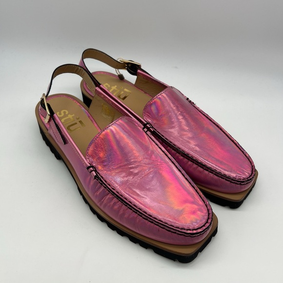 Stiù Shoes - Stiù Pink Slingback Laser Capra Mules